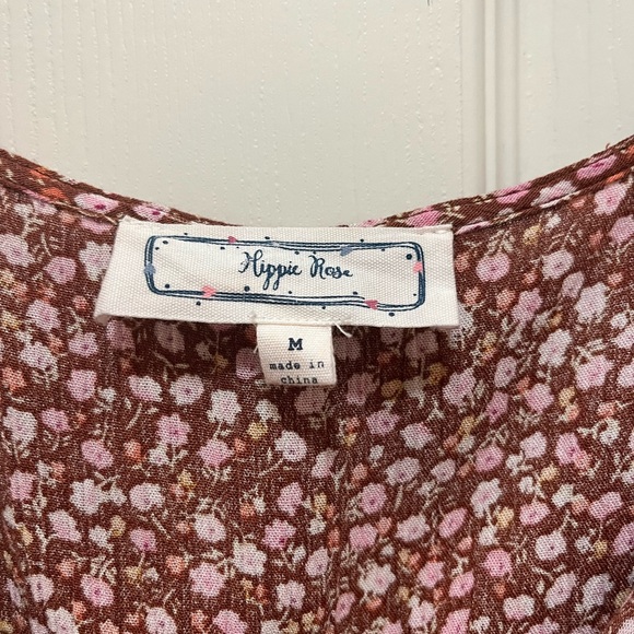 Ditsy floral boho style long sleeve top by hippie rose - Picture 2 of 5